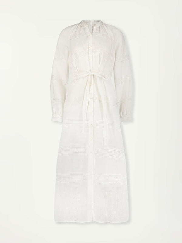MAKEDA | Button Up Dress Abira White